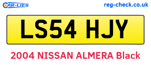 LS54HJY are the vehicle registration plates.