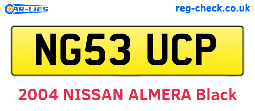 NG53UCP are the vehicle registration plates.