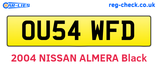 OU54WFD are the vehicle registration plates.