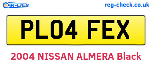 PL04FEX are the vehicle registration plates.