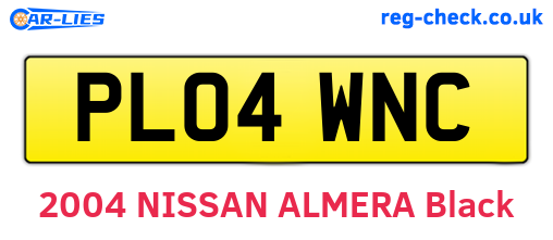 PL04WNC are the vehicle registration plates.