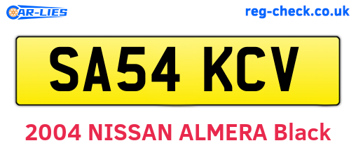 SA54KCV are the vehicle registration plates.