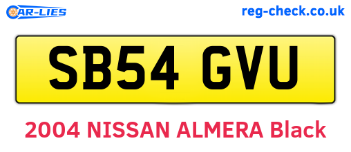 SB54GVU are the vehicle registration plates.