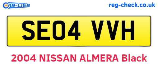 SE04VVH are the vehicle registration plates.