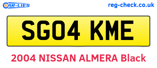 SG04KME are the vehicle registration plates.