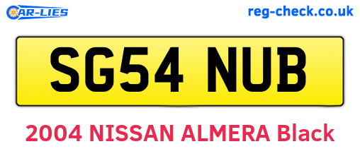 SG54NUB are the vehicle registration plates.