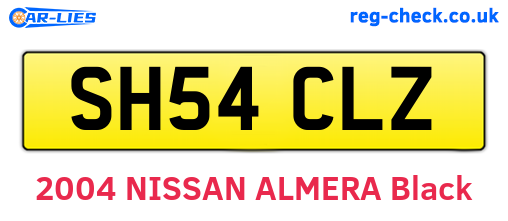 SH54CLZ are the vehicle registration plates.