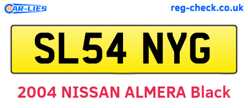 SL54NYG are the vehicle registration plates.
