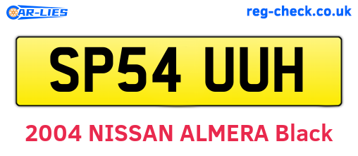 SP54UUH are the vehicle registration plates.