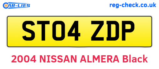 ST04ZDP are the vehicle registration plates.