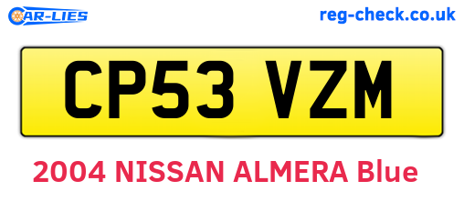 CP53VZM are the vehicle registration plates.
