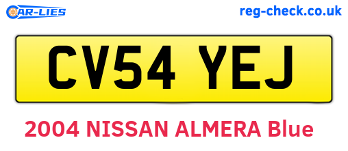 CV54YEJ are the vehicle registration plates.