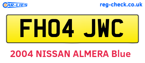FH04JWC are the vehicle registration plates.