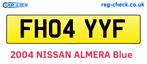 FH04YYF are the vehicle registration plates.