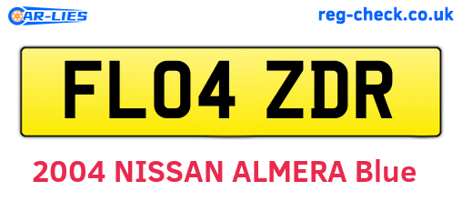 FL04ZDR are the vehicle registration plates.
