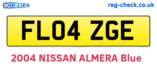 FL04ZGE are the vehicle registration plates.