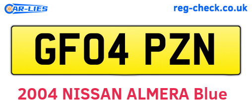 GF04PZN are the vehicle registration plates.