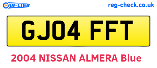 GJ04FFT are the vehicle registration plates.