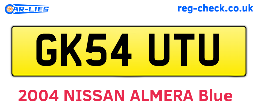 GK54UTU are the vehicle registration plates.