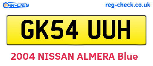 GK54UUH are the vehicle registration plates.