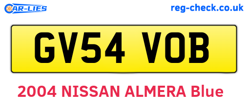 GV54VOB are the vehicle registration plates.