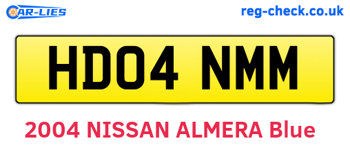 HD04NMM are the vehicle registration plates.