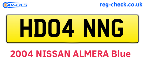 HD04NNG are the vehicle registration plates.