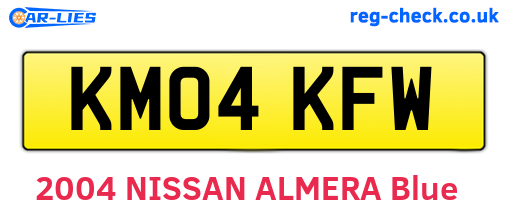 KM04KFW are the vehicle registration plates.
