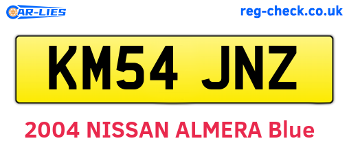 KM54JNZ are the vehicle registration plates.