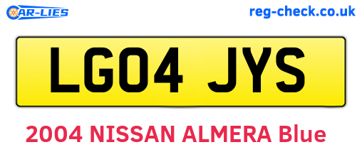 LG04JYS are the vehicle registration plates.