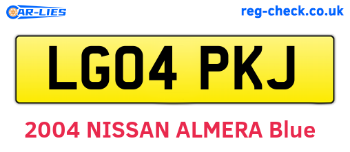 LG04PKJ are the vehicle registration plates.