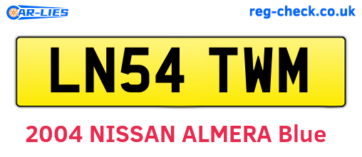 LN54TWM are the vehicle registration plates.