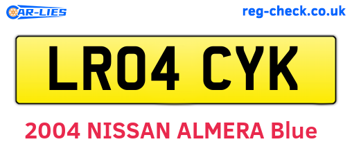 LR04CYK are the vehicle registration plates.