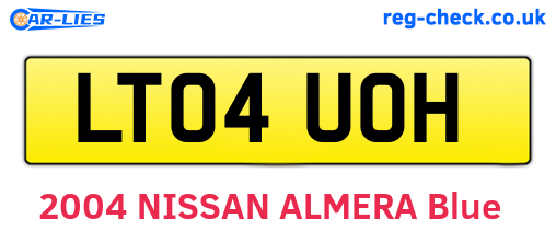 LT04UOH are the vehicle registration plates.