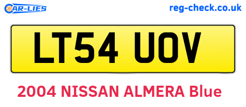 LT54UOV are the vehicle registration plates.