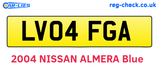 LV04FGA are the vehicle registration plates.