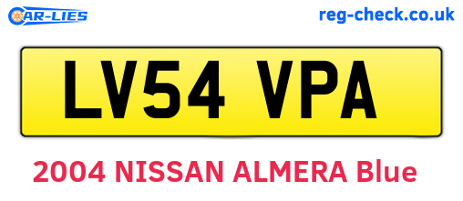LV54VPA are the vehicle registration plates.