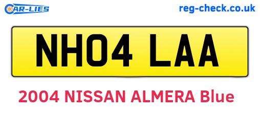 NH04LAA are the vehicle registration plates.
