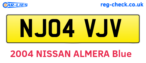 NJ04VJV are the vehicle registration plates.