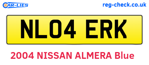 NL04ERK are the vehicle registration plates.