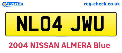 NL04JWU are the vehicle registration plates.