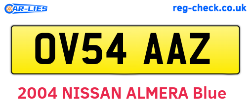OV54AAZ are the vehicle registration plates.