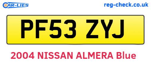 PF53ZYJ are the vehicle registration plates.