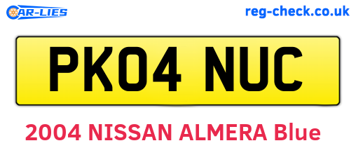PK04NUC are the vehicle registration plates.
