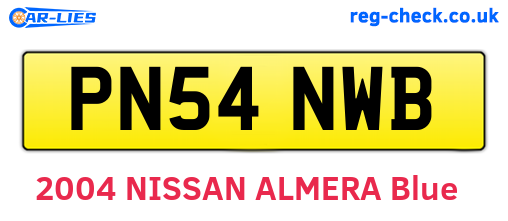 PN54NWB are the vehicle registration plates.