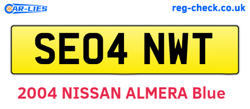 SE04NWT are the vehicle registration plates.
