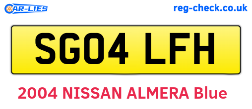SG04LFH are the vehicle registration plates.
