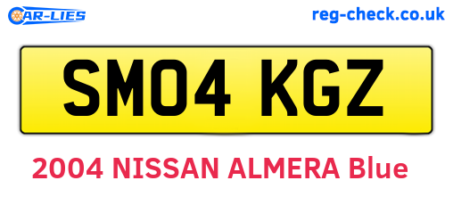 SM04KGZ are the vehicle registration plates.