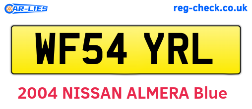 WF54YRL are the vehicle registration plates.