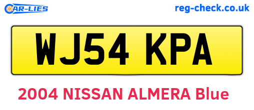 WJ54KPA are the vehicle registration plates.